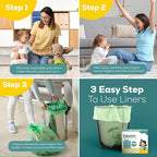 Close up of eco-friendly potty liner tied for disposal