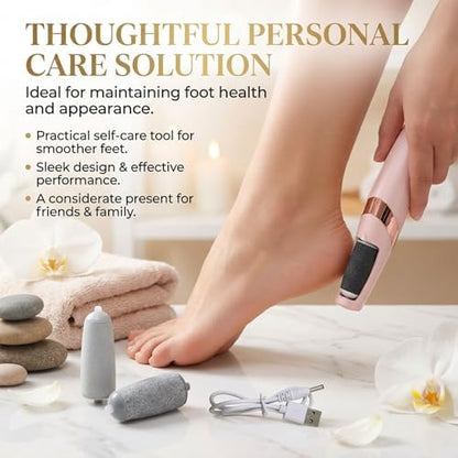 Glisca pedicure device being used on heel