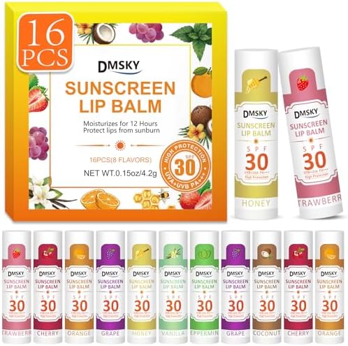 Dmsky SPF 30 Lip Balm Bulk 16 Pack front view