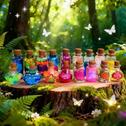 Kids playing with DIY fairy magic potion recipe book