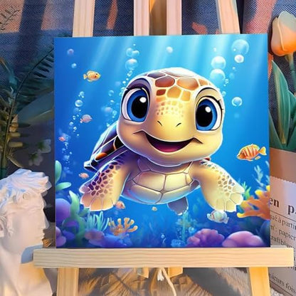 Reivworl kids acrylic painting set with high definition color coded canvas sections