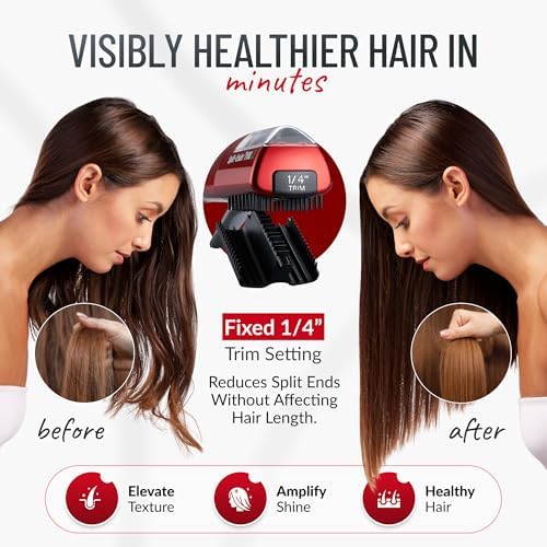 Split-Ender Pro 2 professional hair repair tool with cleaning brush and carrying bag