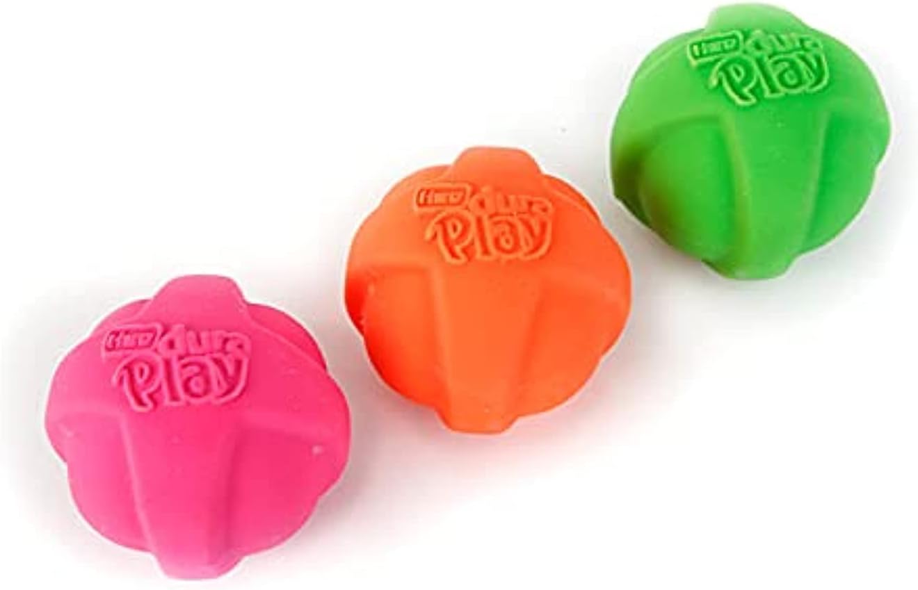 Hartz DuraPlay Ball Squeaky Latex Dog Toy, Neon Green, Neon Pink & Neon Orange, Large 3 Count Pack - Image 10