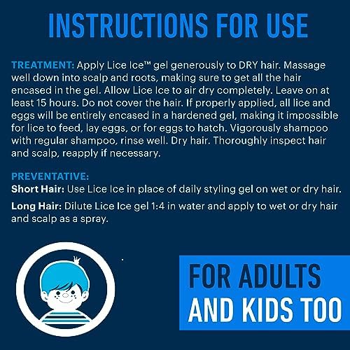 Instructions for Lice Ice head lice treatment application