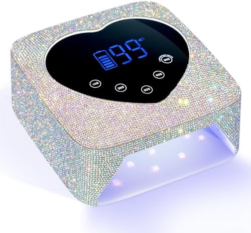 Christine Shelly sparkly wireless nail dryer top view showing rhinestones