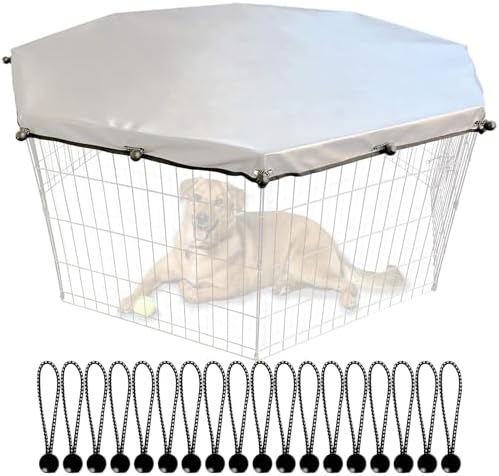 YGCASE 600D Oxford pet exercise pen roof protector showing waterproof and sun shade material