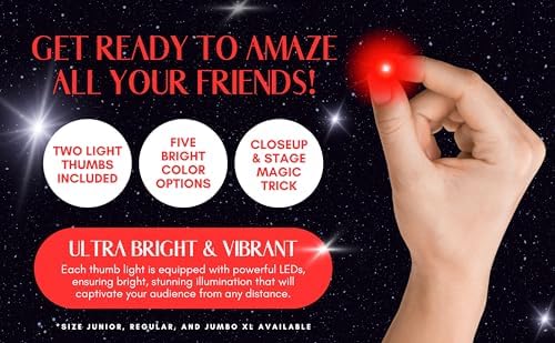 Safe phthalate-free magic thumb light set for adult stage illusions