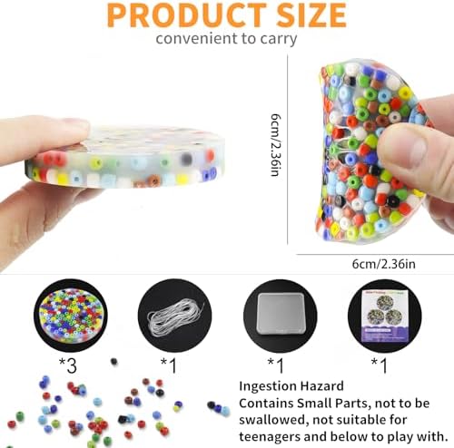 Close up view of the Rytopt picky pad being used to dig out colorful beads for anxiety relief.