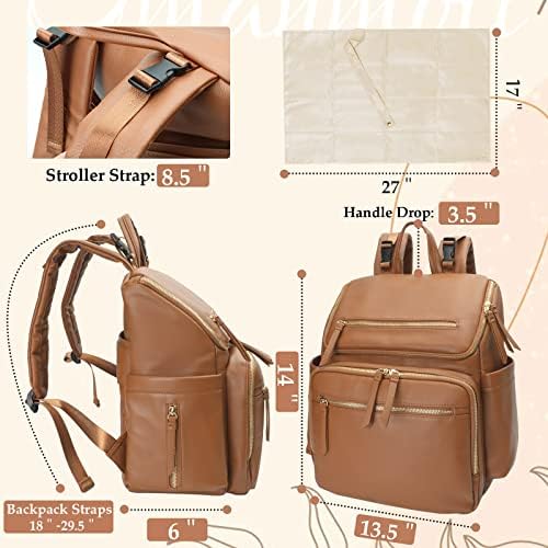 Omanmoli parenting bag attached to stroller using integrated straps