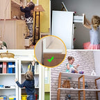 Kinzilla anti tip furniture straps securing a bedroom dresser to a smooth bedroom wall