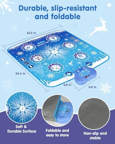 Side view of Humzo Frozen-themed mat on floor surface