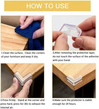 Close up of Aixmeet corner guard applied to a wooden table