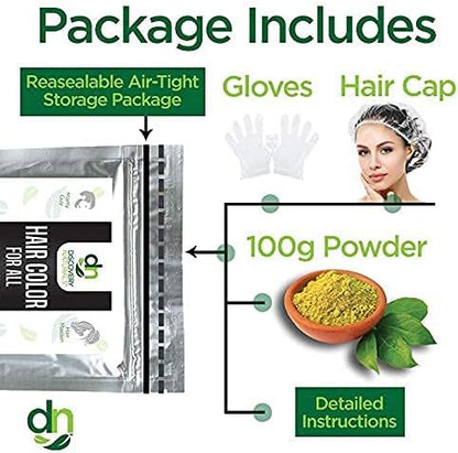 Instructions and application tools for natural hair dye kit