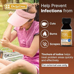 De La Cruz 2 percent iodine bottle safety cap close up
