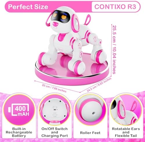 Contixo R3 pink robotic puppy in packaging for gift