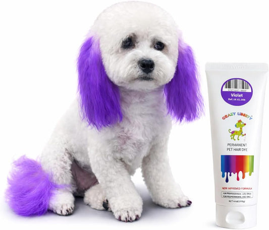 Crazy Liberty permanent pet hair dye violet bottle front view