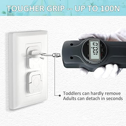 Adult hand effortlessly lifting the hidden U-ring handle of the babyproofing cap