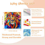 Completed stained glass mosaic animal portraits displayed on a bedroom wall as home decor
