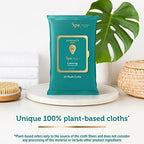 Close up of the 100 percent plant based label on Summer's Eve Spa wipes.