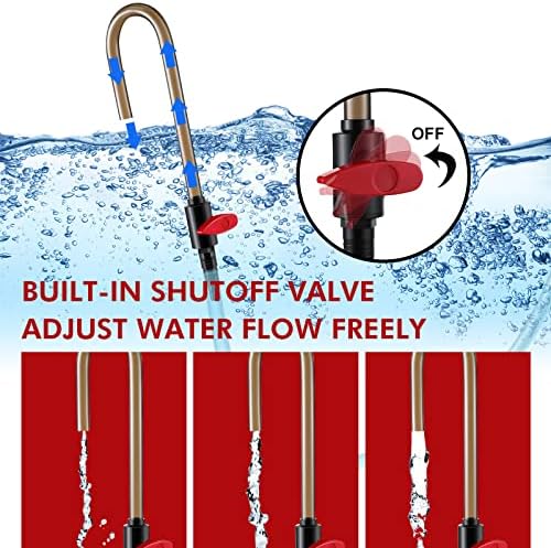 Dreyoo PVC aquarium hook demonstrating water flow shutoff knob functionality
