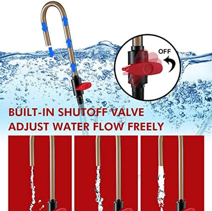 Dreyoo PVC aquarium hook demonstrating water flow shutoff knob functionality