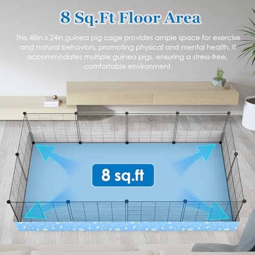 2-Story Guinea Pig Cages with Tarp, Large C&C Loft Cage for Rabbit Bunny Puppy Small Animal Indoor Dog Playpen Pet Exercise Enclosure, 25 Panels - Image 4