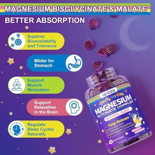 Neviss health magnesium malate and calcium filled gummies top angle view showing the secure child resistant cap sealing.