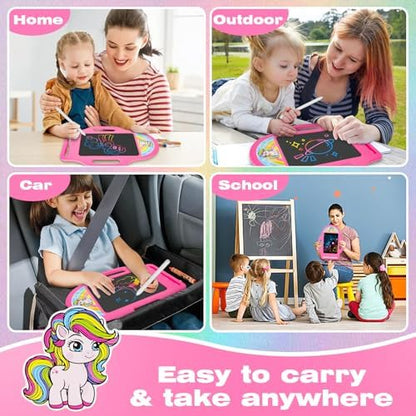 Laebuild tablet with handle shown in pink color
