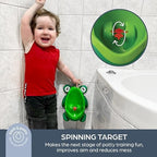 Frog shaped toddler urinal with spinning target