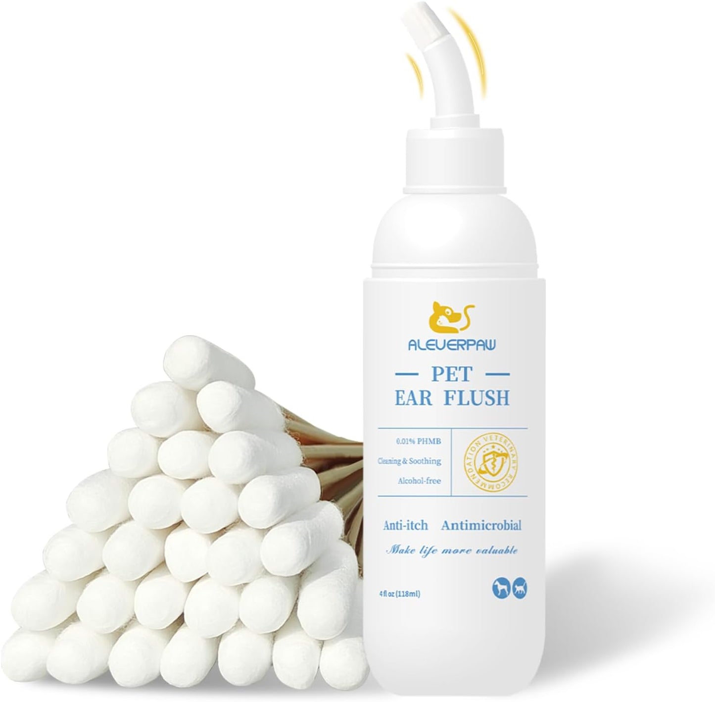 Aleverpaw Tris Flush Cat and Dog Ear Cleaner bottle front view