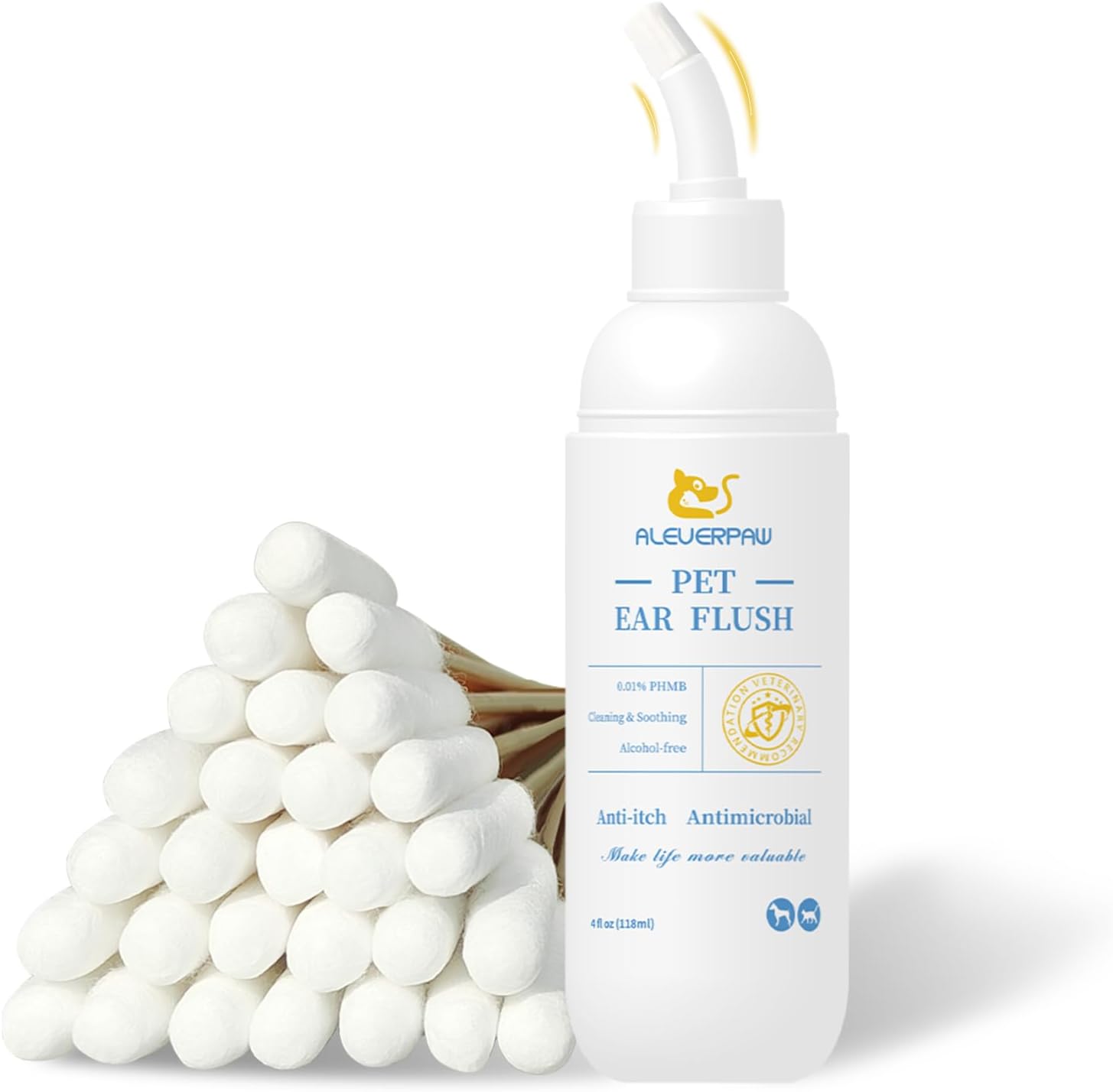 Aleverpaw Tris Flush Cat and Dog Ear Cleaner bottle front view