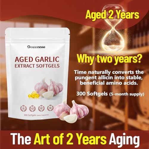 OOUUEEOO odorless garlic supplement capsule size and organic ingredients label details.