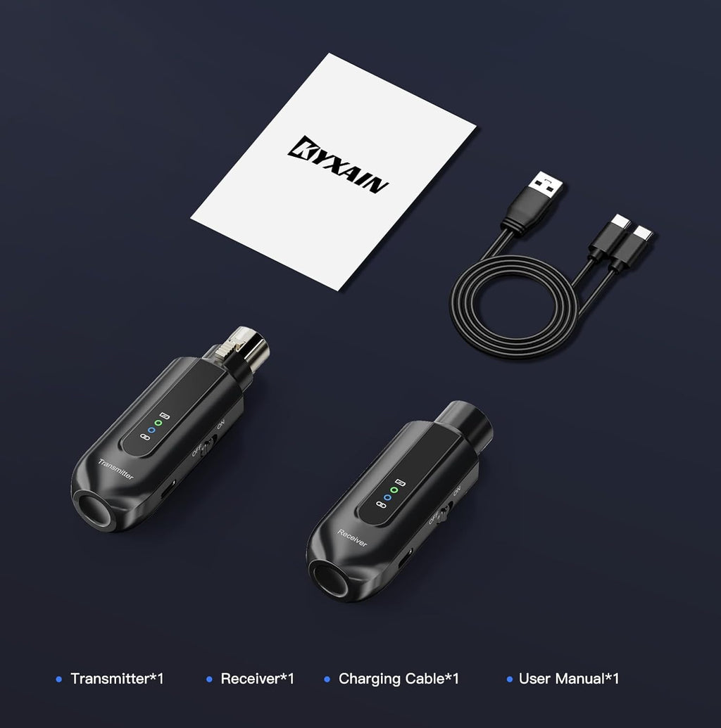 KYXAIN digital audio transmitter unit with phantom power toggle for condenser mics