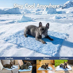 Spark Paws brand packaging for the Hearts Blue pattern pet cooling pad product