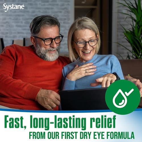 Compact 15 milliliter bottle of Alcon Systane lubricant eye drops for travel.