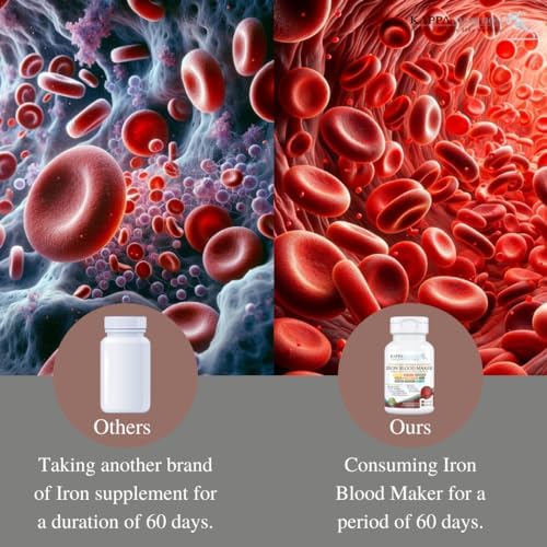 Supplement facts panel on the back of the authentic Kappa Nutrition Iron Blood Maker bottle showing ingredients.