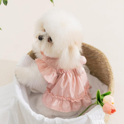 BIECWIAY small dog summer dress purple accent trendy pet garment