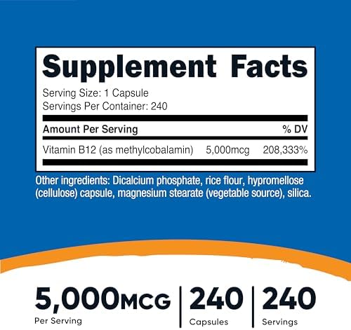 Bioactive B12 supplement 240 count for daily wellness and vitality support