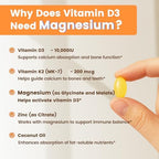 VEV Vitamin D3 K2 softgels ingredient highlight graphic