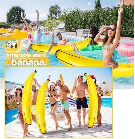Sonarun large inflatable banana props yellow style one three pieces pack display