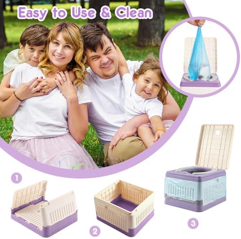 Wesketch travel potty components including seat and 45 disposal bags