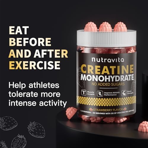 Nutravita vegan sugar free creatine gummies jar back view