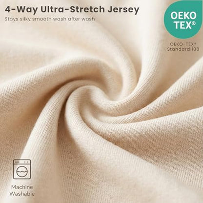 Konssy boho neutral changing pad sheets showcased on standard contoured pad