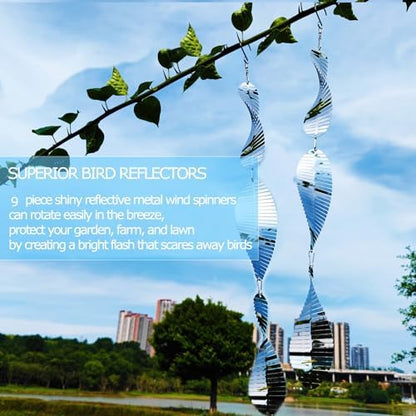 Double-sided fishbone shaped bird repellent discs