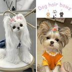Set of 20 pieces pink dog grooming bows for small pets