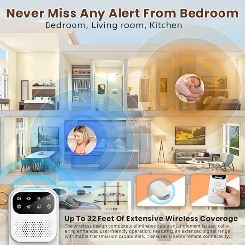 Wireless moisture alert system for boys and girls with night light feature.