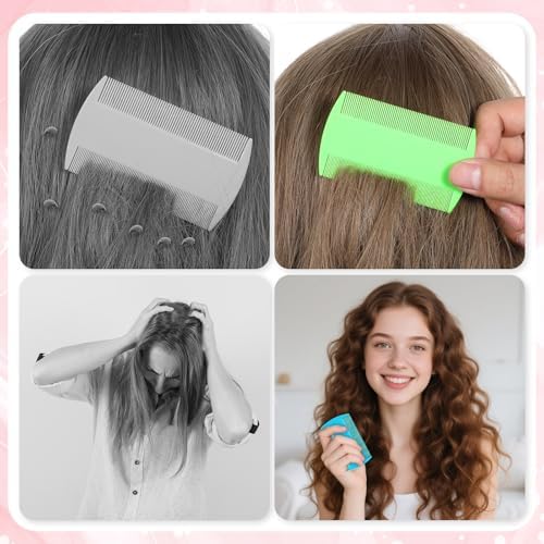 Labota multi purpose hair comb being used for scalp dandruff and flake removal.