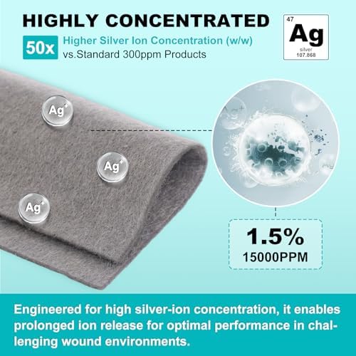 ZMZPA silver infused medical gauze pads showcasing the non stick texture designed for chronic ulcer treatment.