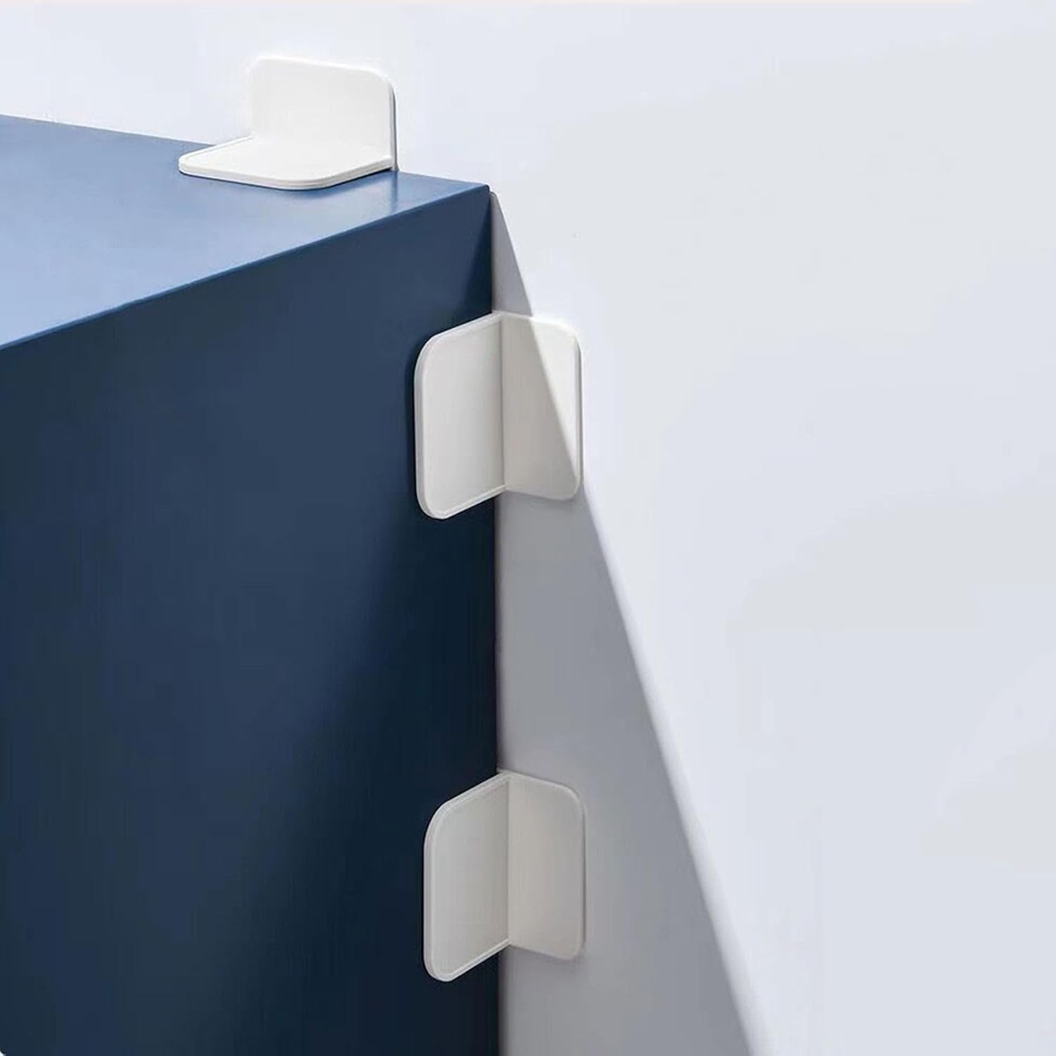 DUNQING furniture anchors twelve pack front view showing adhesive childproofing brackets.