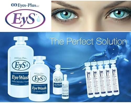 USA-imported Eyes-Plus isotonic solution for sensitive eye relief and cleansing.